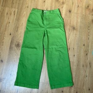 OAK + FORT Bright Green Wide Leg Pants